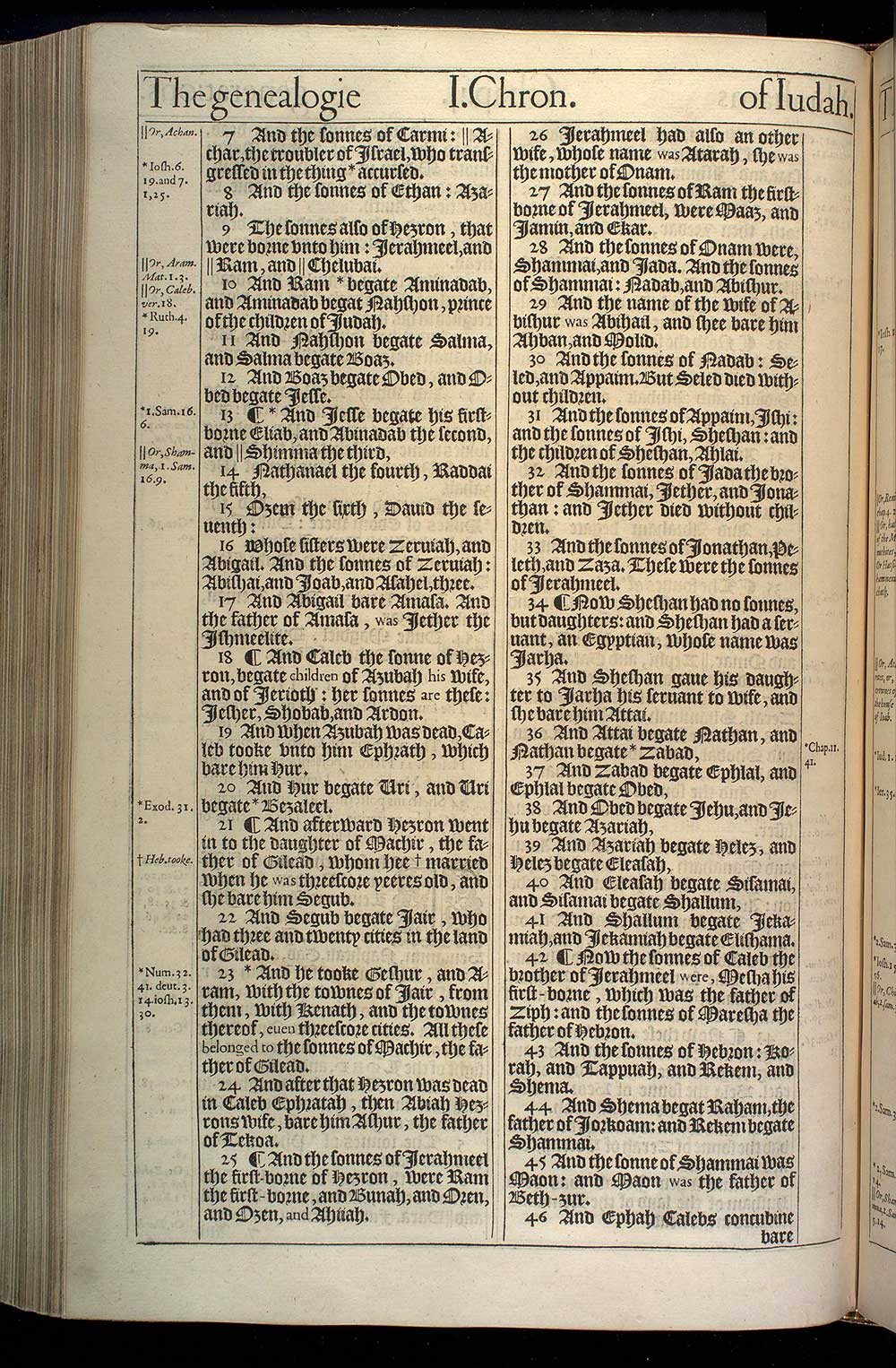 1 Chronicles Chapter 2 Original 1611 Bible Scan