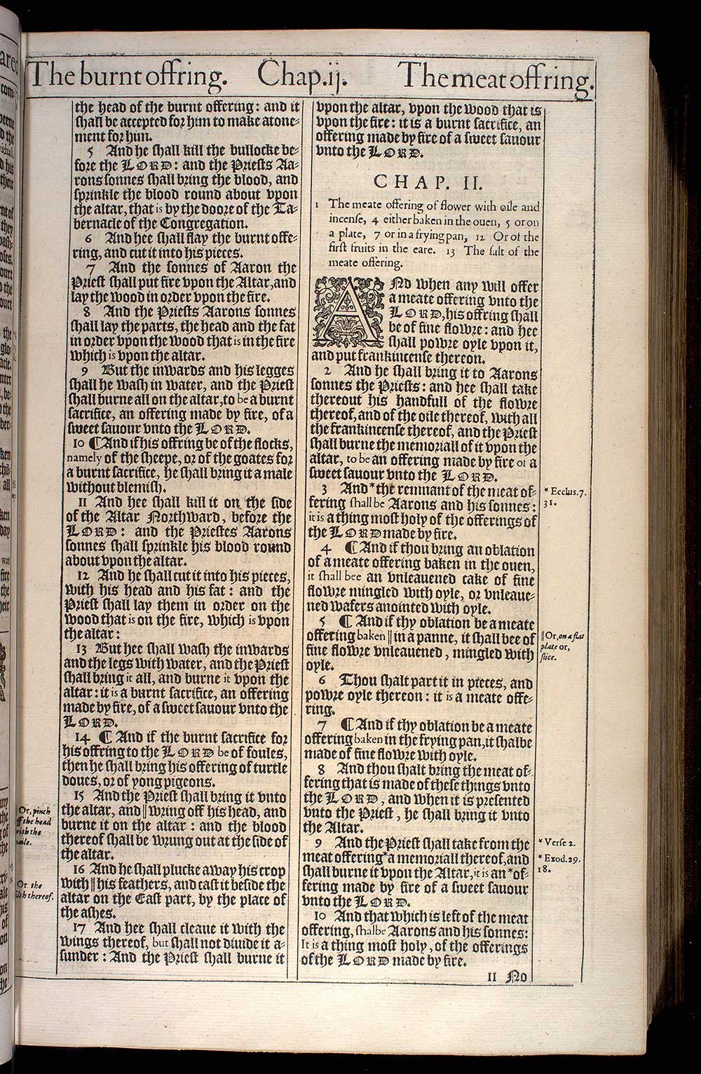 Leviticus Chapter 1 Original 1611 Bible Scan