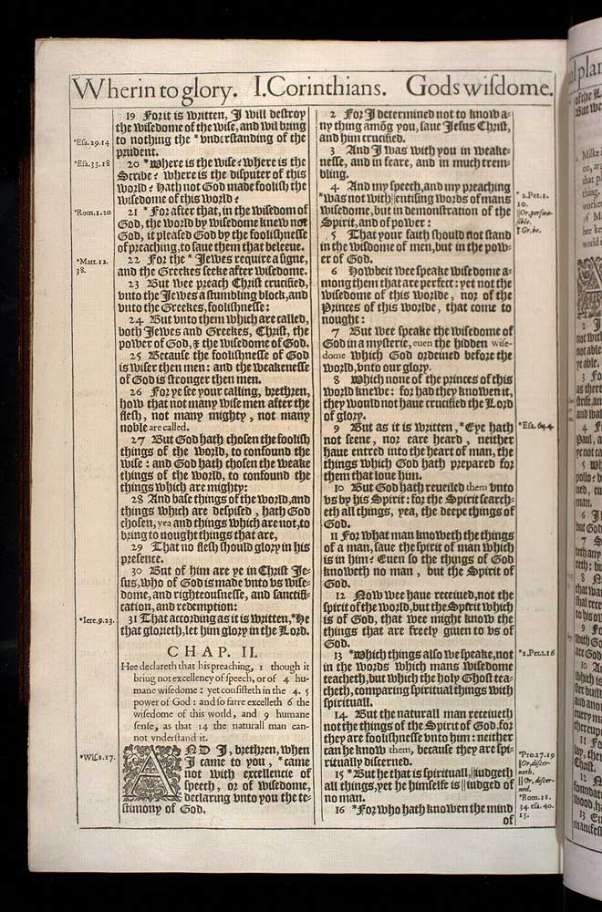 1 Corinthians Chapter 2 Original 1611 Bible Scan
