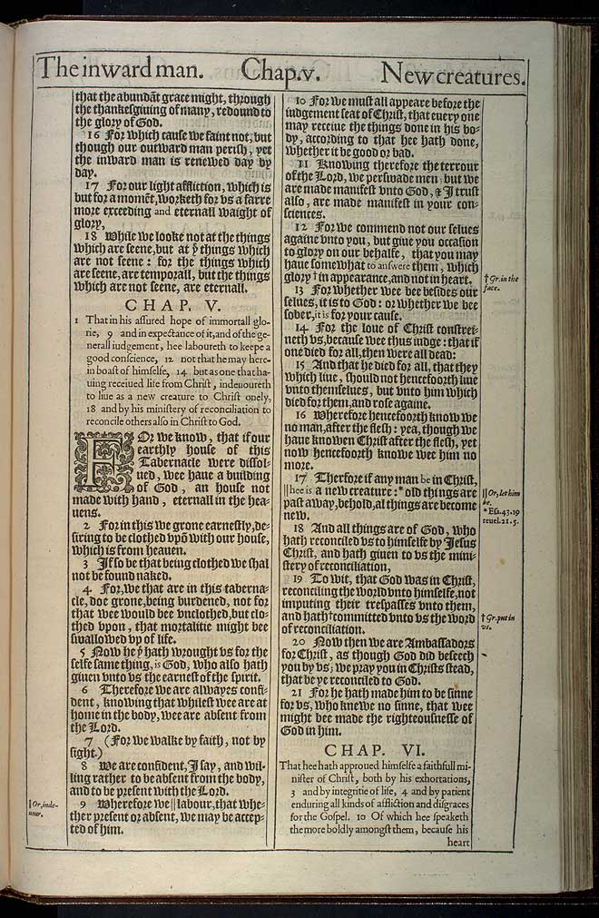 2 Corinthians Chapter 4 Original 1611 Bible Scan