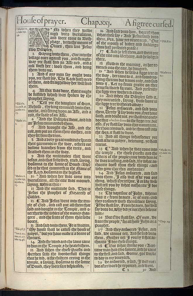 Matthew Chapter 21 Original 1611 Bible Scan