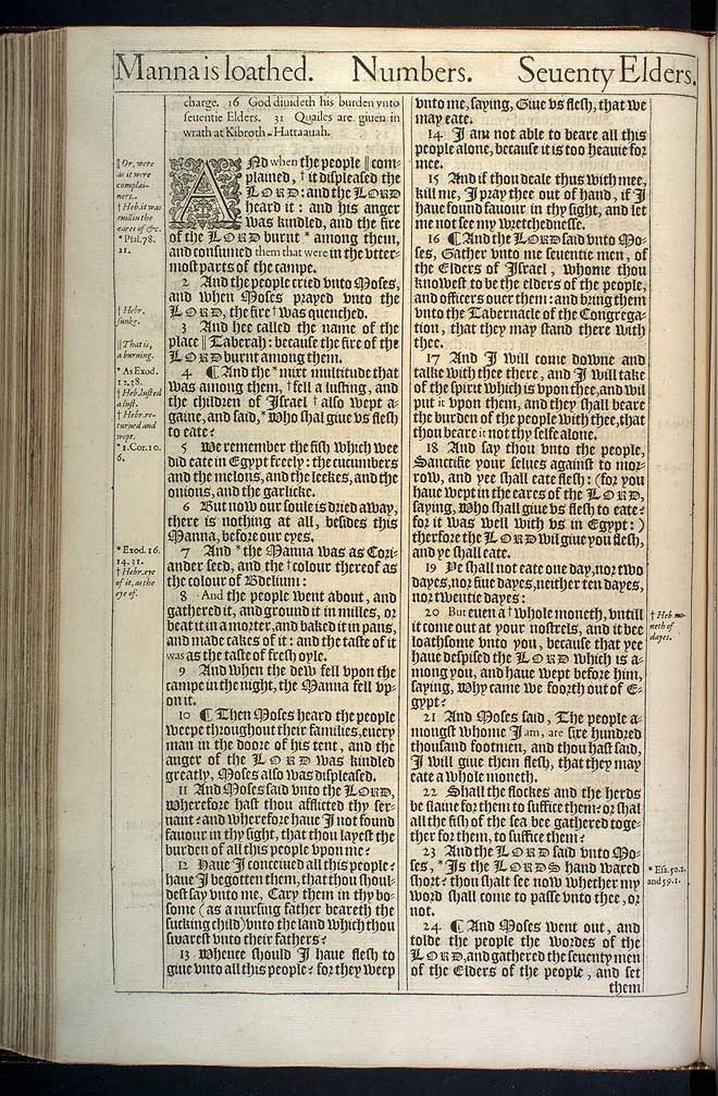 Numbers Chapter 11 Original 1611 Bible Scan