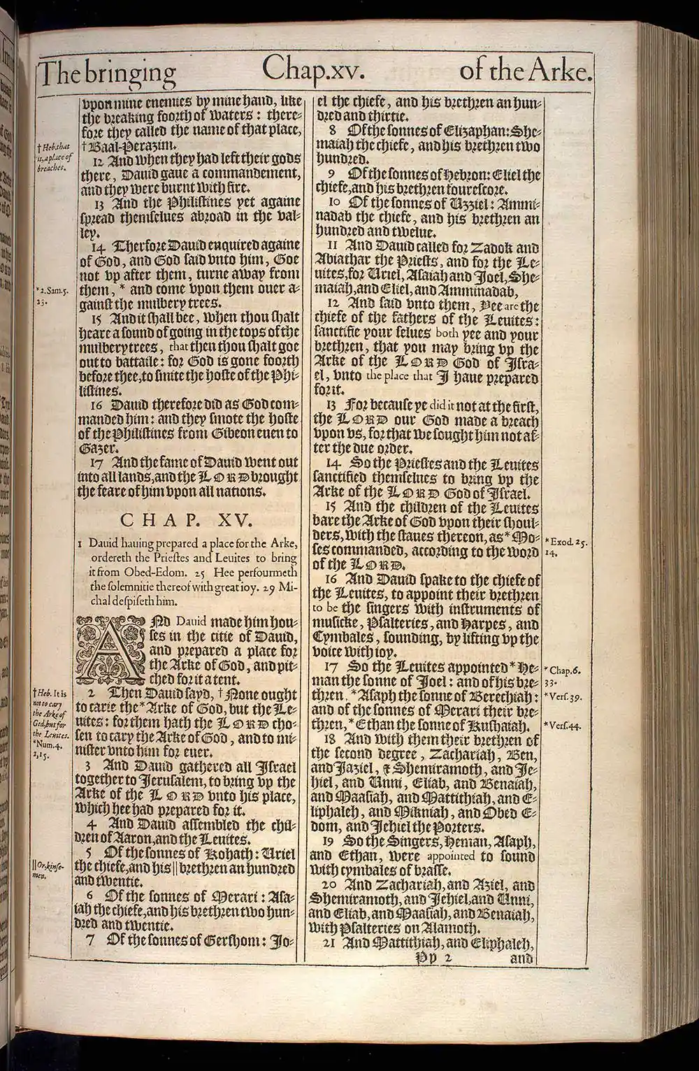 1 Chronicles Chapter 15 Original 1611 KJV Bible Scan