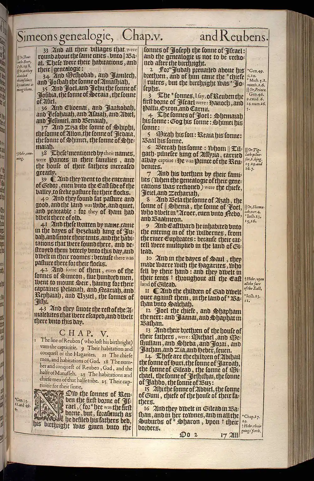 1 Chronicles Chapter 4 Original 1611 KJV Bible Scan