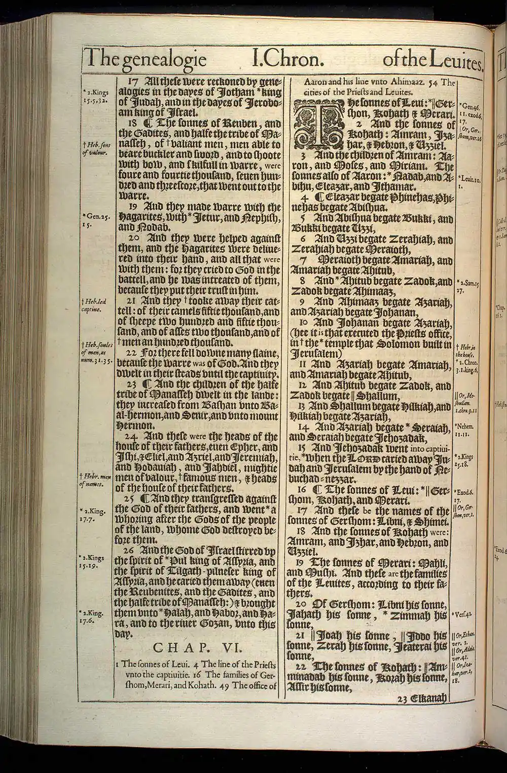 1 Chronicles Chapter 6 Original 1611 KJV Bible Scan