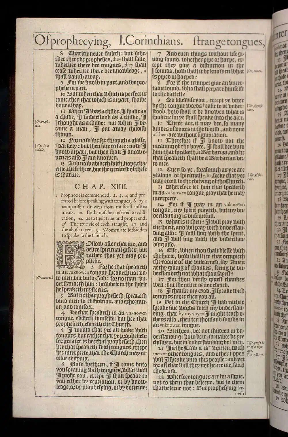 1 Corinthians Chapter 14 Original 1611 KJV Bible Scan
