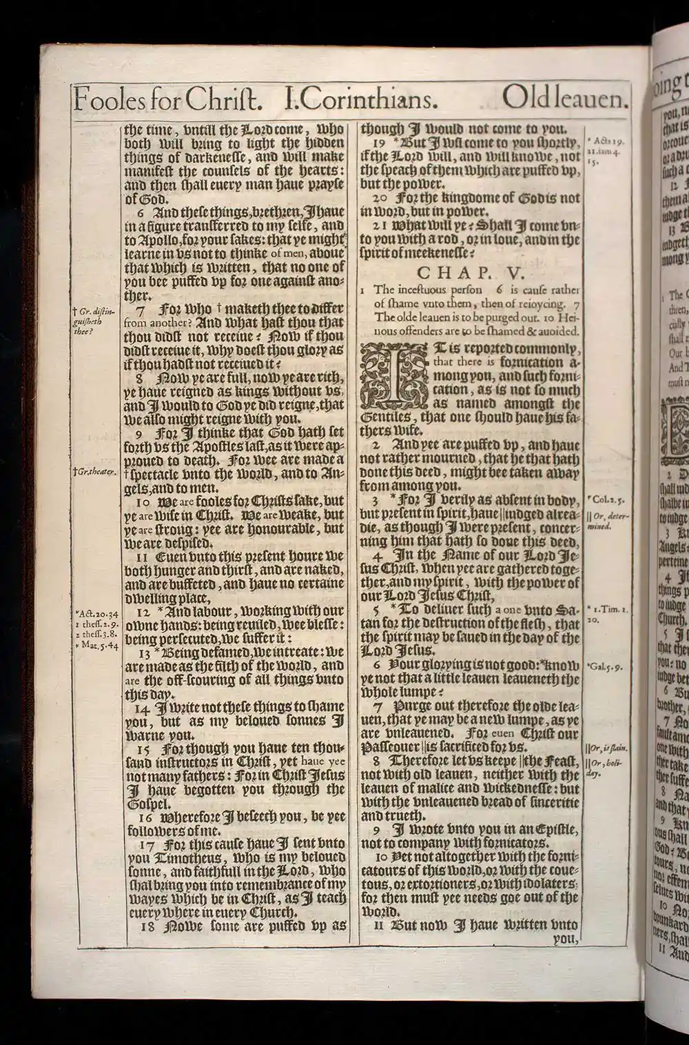 1 Corinthians Chapter 5 Original 1611 KJV Bible Scan