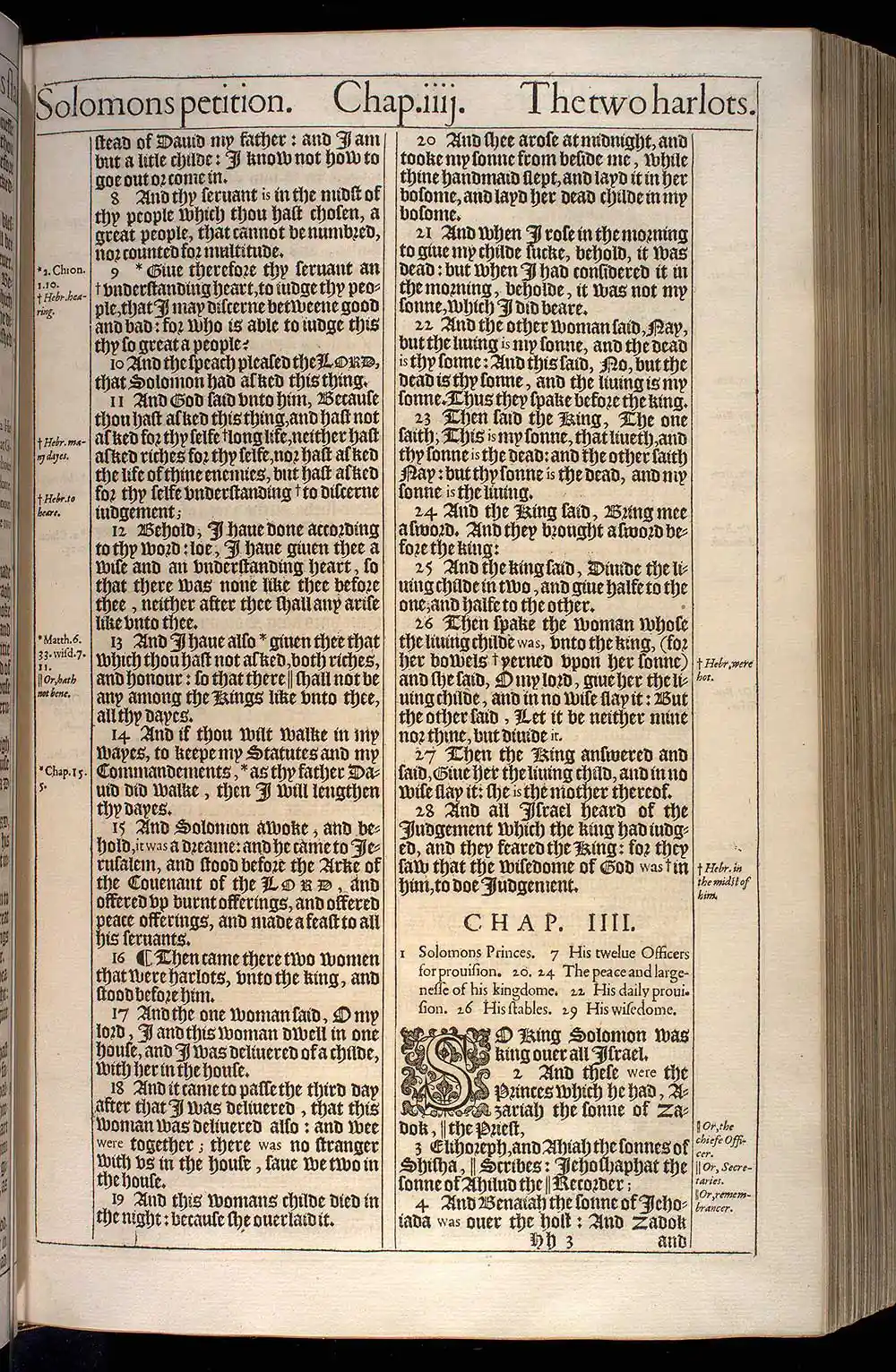 1 Kings Chapter 3 Original 1611 KJV Bible Scan