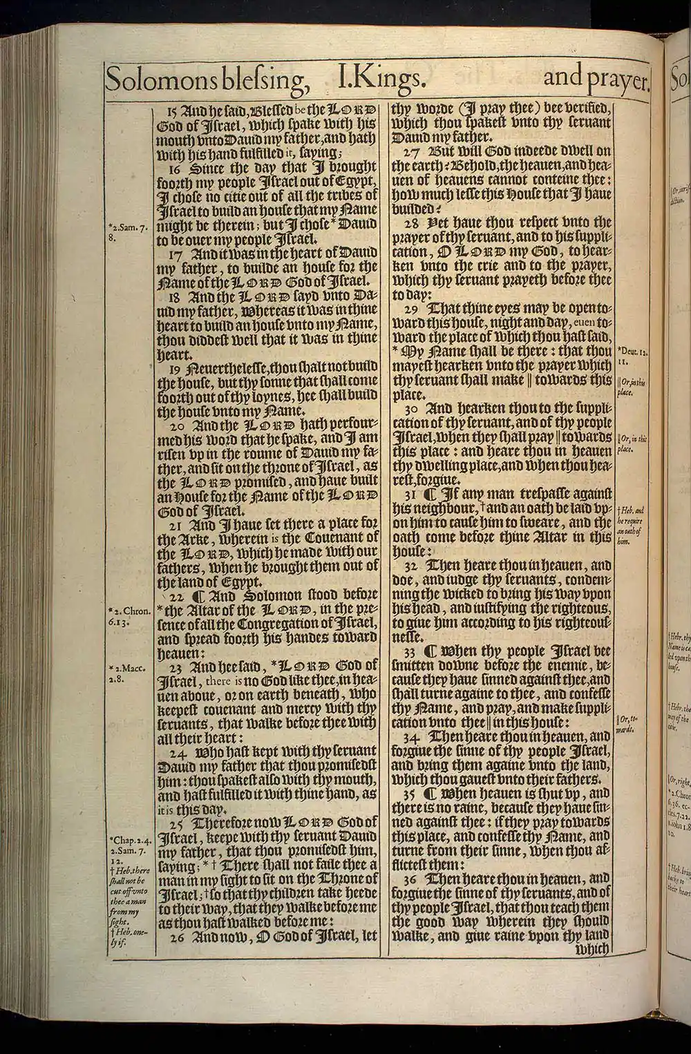 1 Kings Chapter 8 Original 1611 KJV Bible Scan
