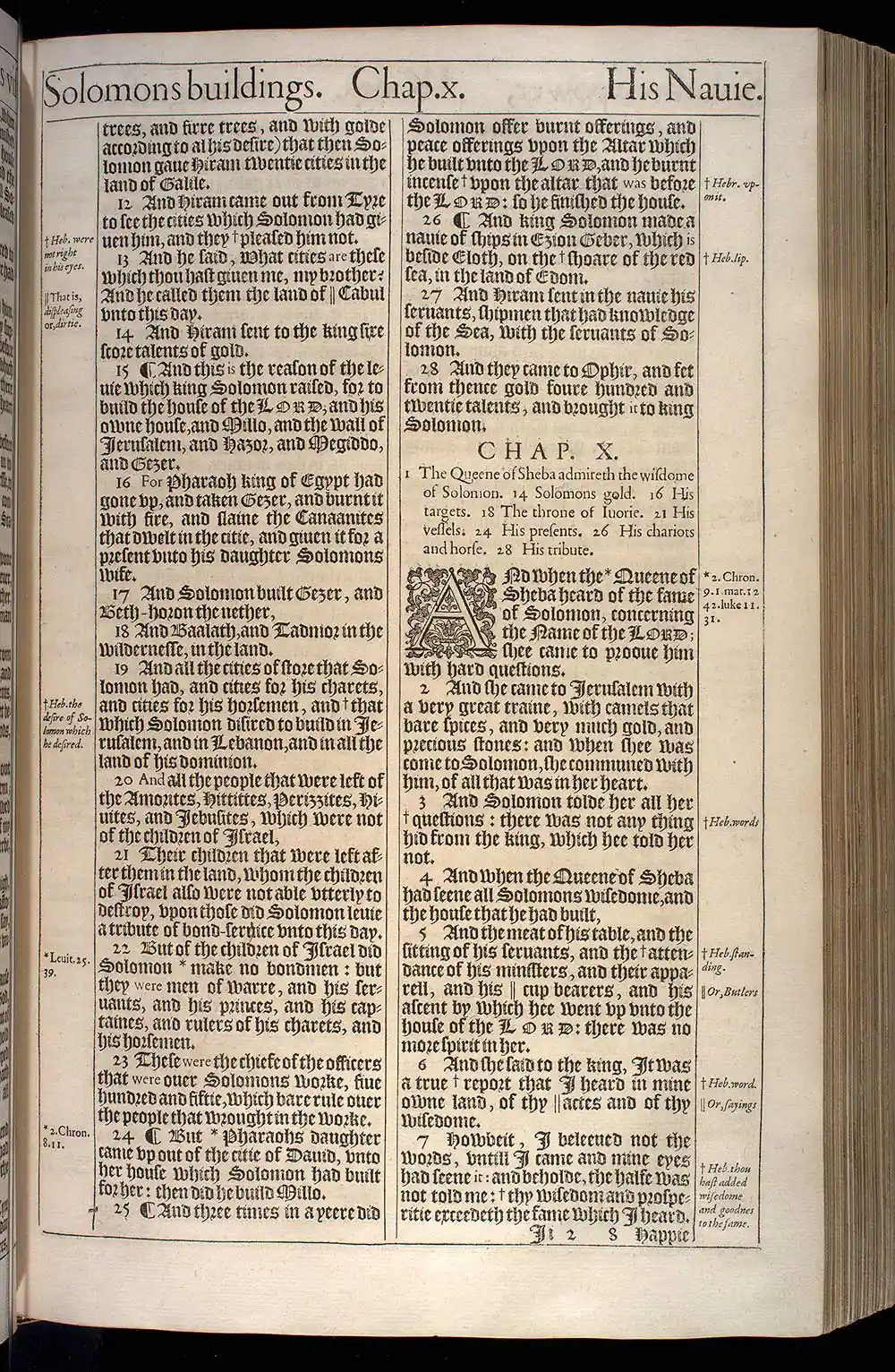 1 Kings Chapter 10 Original 1611 KJV Bible Scan