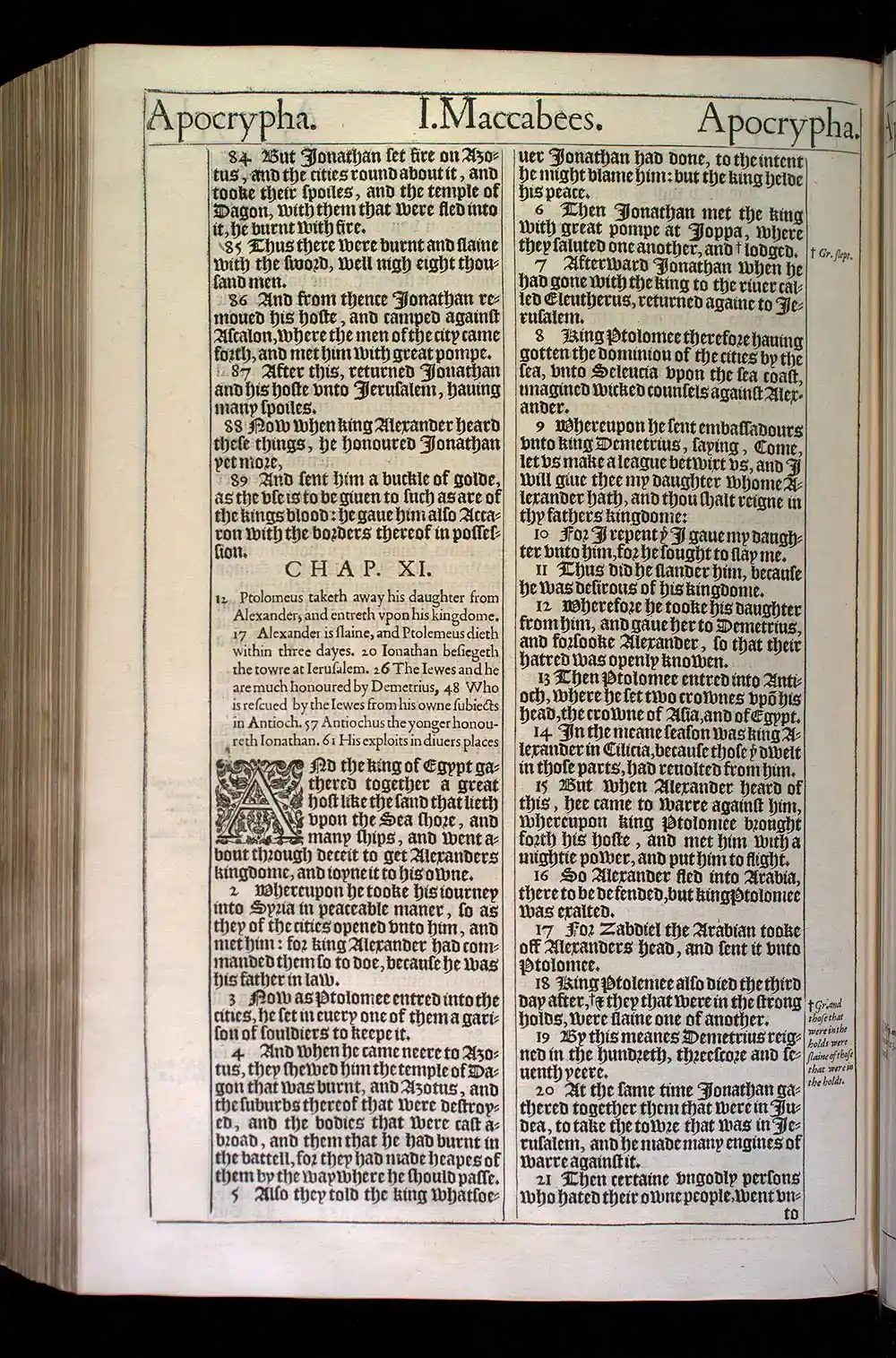 1 Maccabees Chapter 10 Original 1611 KJV Bible Scan