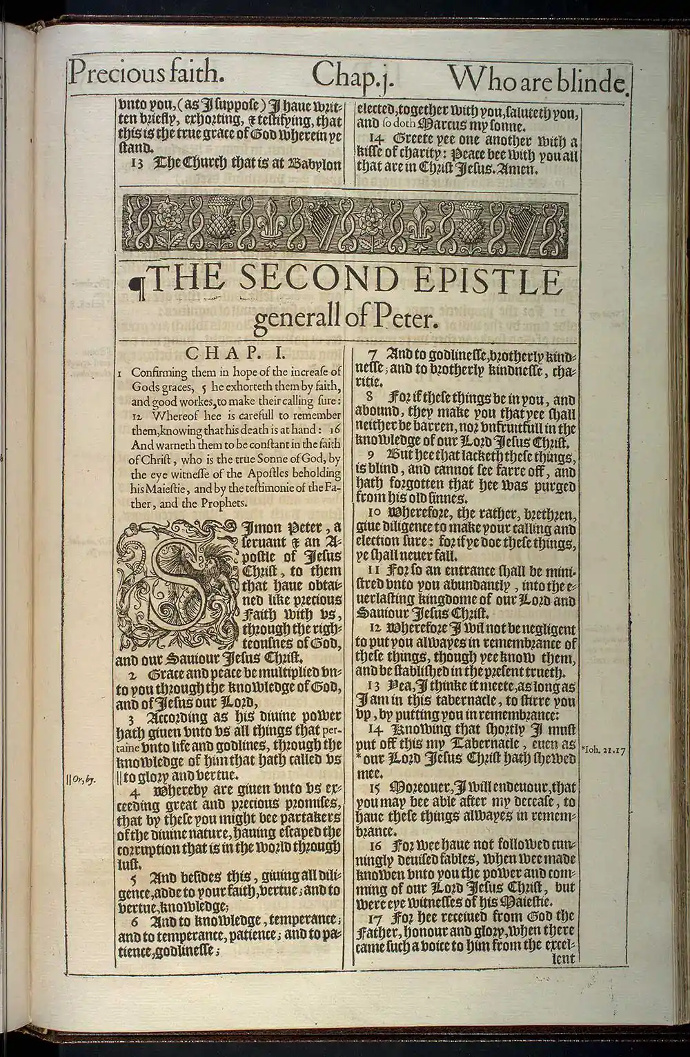 1 Peter Chapter 5 Original 1611 KJV Bible Scan