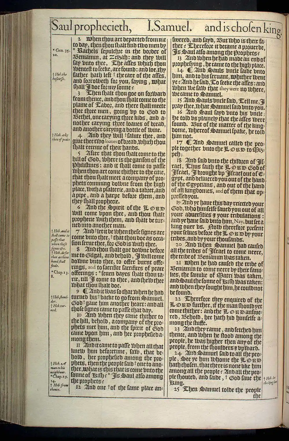 1 Samuel Chapter 10 Original 1611 KJV Bible Scan