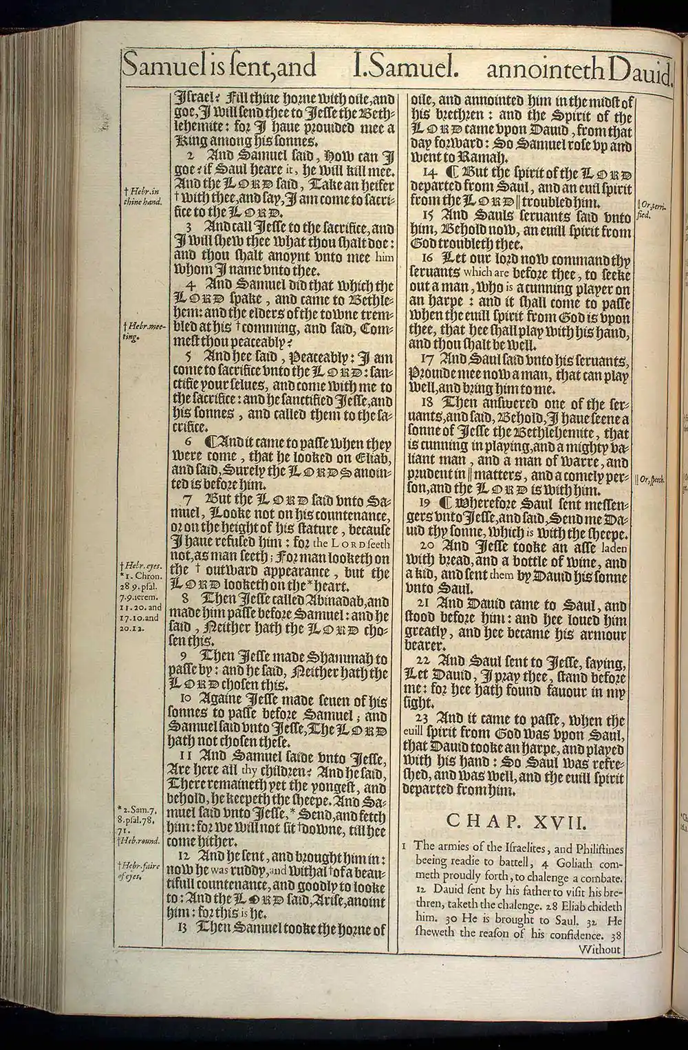 1 Samuel Chapter 16 Original 1611 KJV Bible Scan