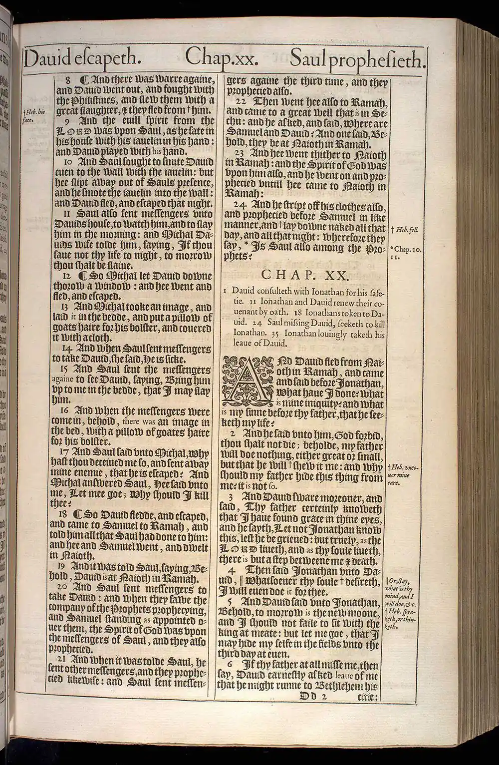 1 Samuel Chapter 20 Original 1611 KJV Bible Scan