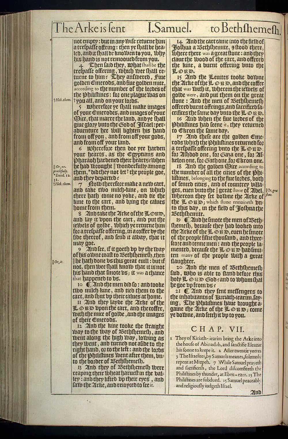 1 Samuel Chapter 6 Original 1611 KJV Bible Scan