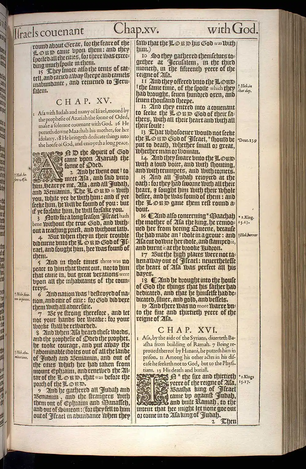 2 Chronicles Chapter 15 Original 1611 KJV Bible Scan