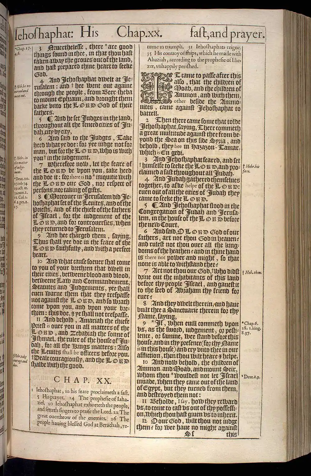 2 Chronicles Chapter 20 Original 1611 KJV Bible Scan