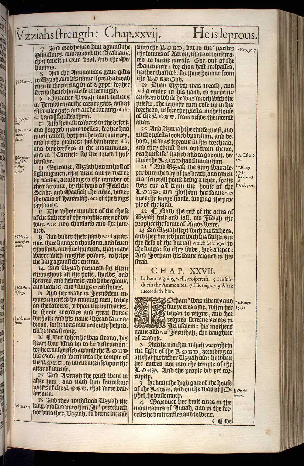 2 Chronicles Chapter 26 Original 1611 KJV Bible Scan