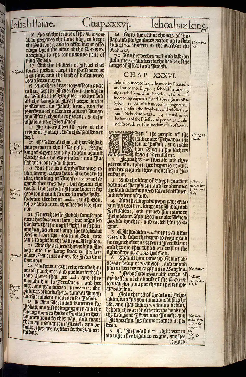 2 Chronicles Chapter 35 Original 1611 KJV Bible Scan
