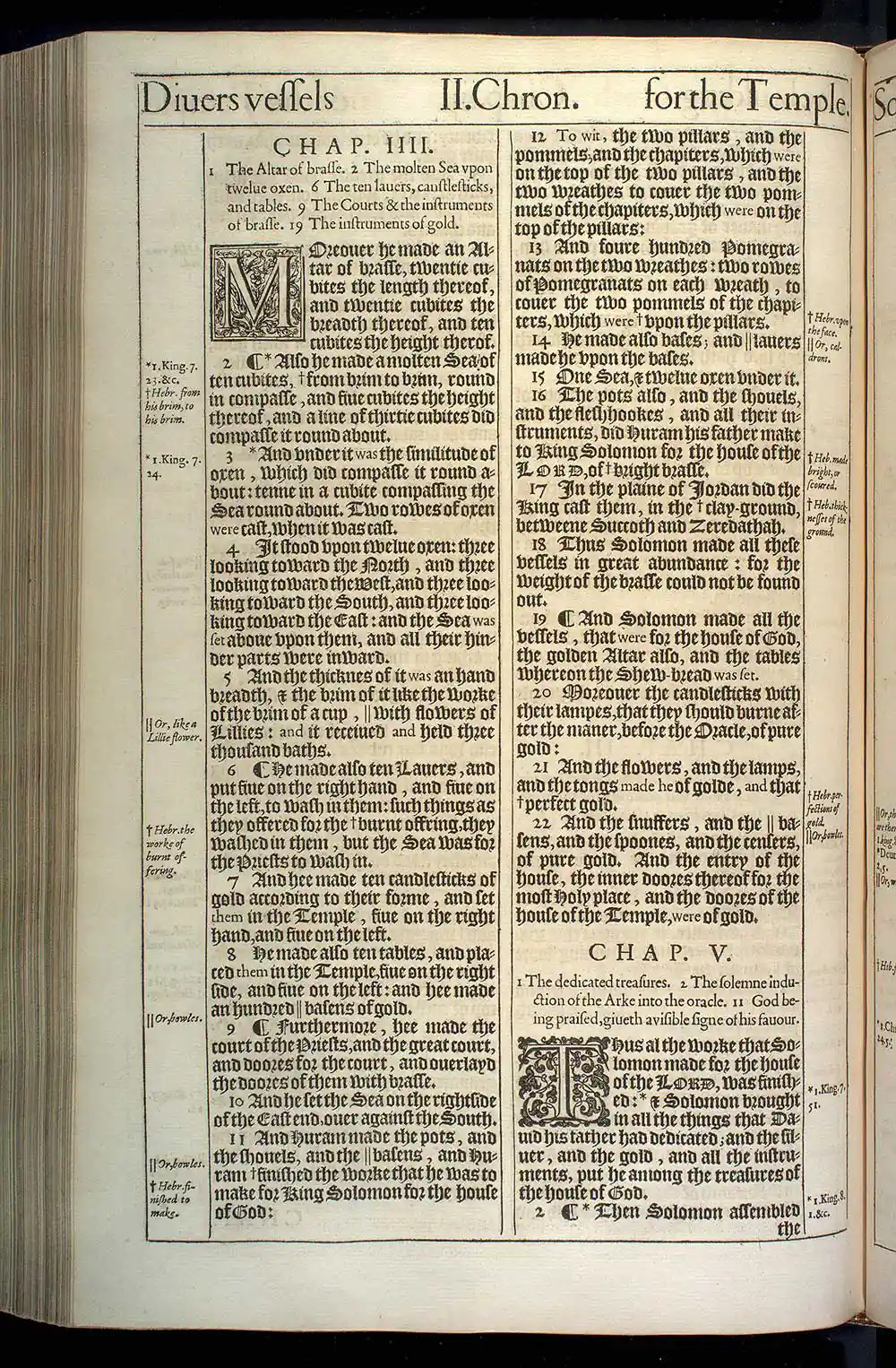 2 Chronicles Chapter 5 Original 1611 KJV Bible Scan