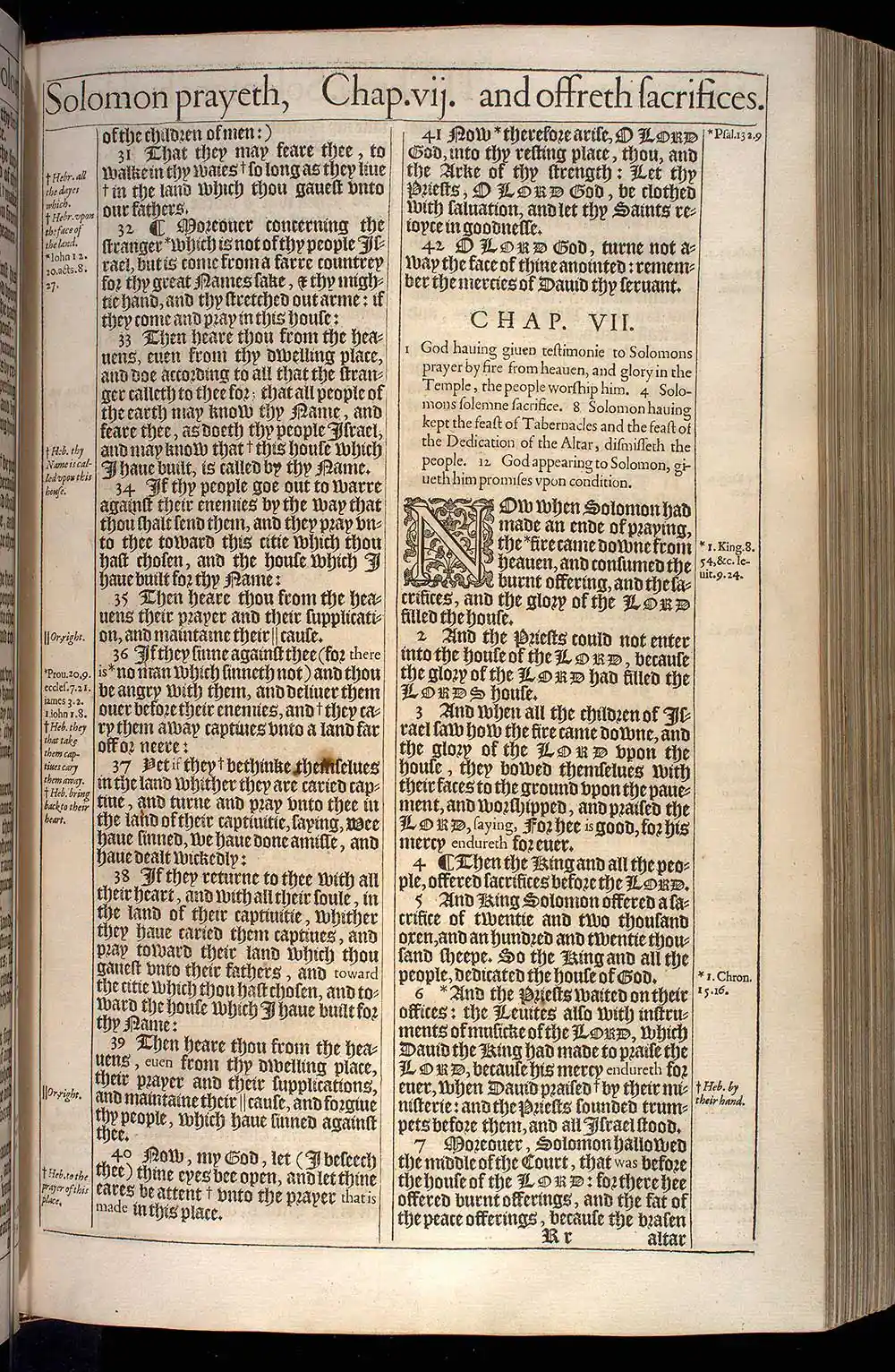 2 Chronicles Chapter 7 Original 1611 KJV Bible Scan
