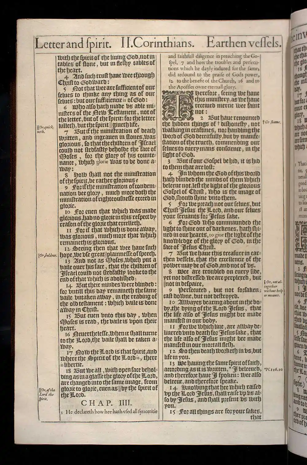 2 Corinthians Chapter 4 Original 1611 KJV Bible Scan