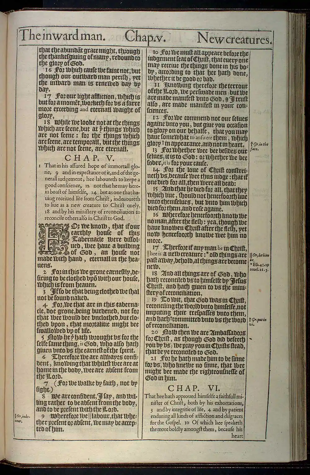 2 Corinthians Chapter 4 Original 1611 KJV Bible Scan
