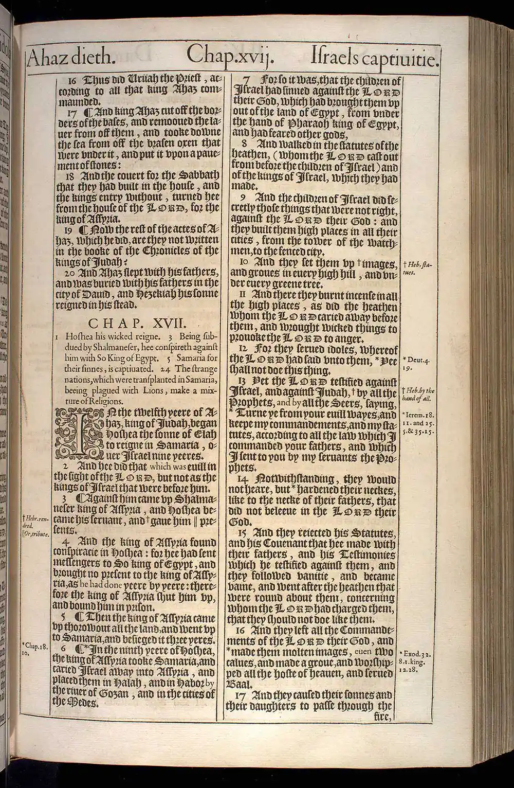 2 Kings Chapter 17 Original 1611 KJV Bible Scan