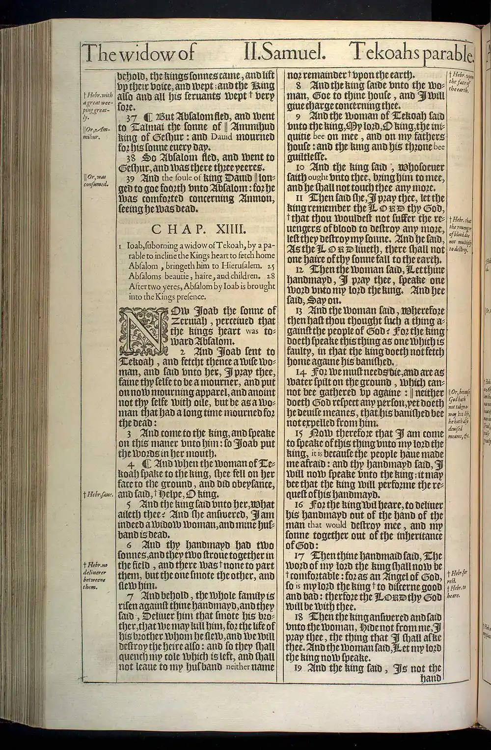 2 Samuel Chapter 14 Original 1611 KJV Bible Scan