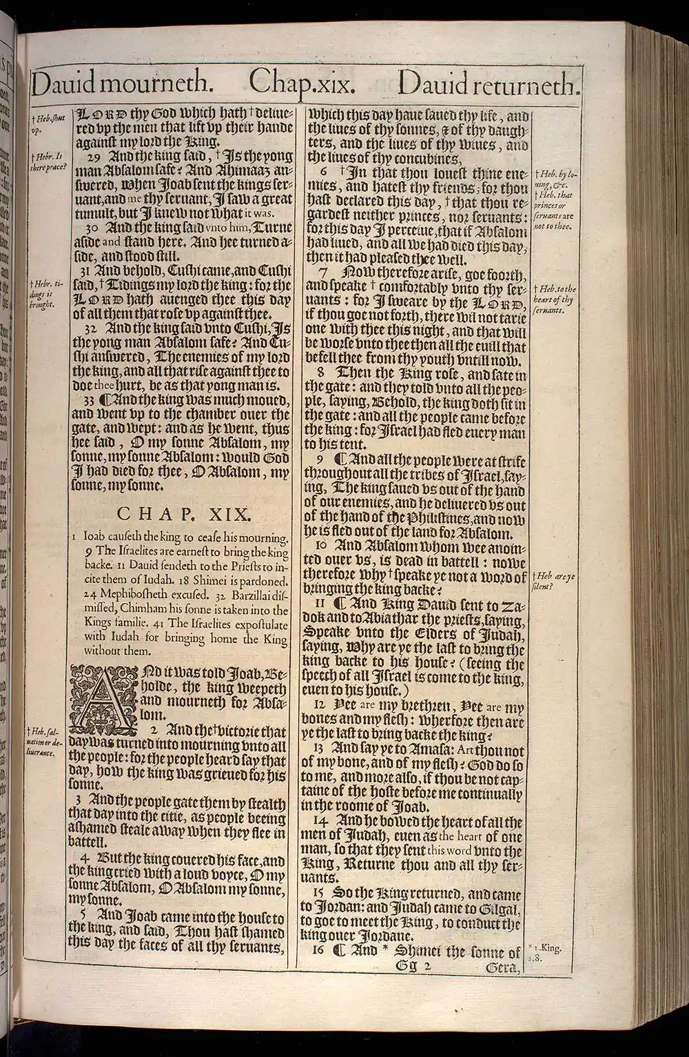 2 Samuel Chapter 19 Original 1611 KJV Bible Scan