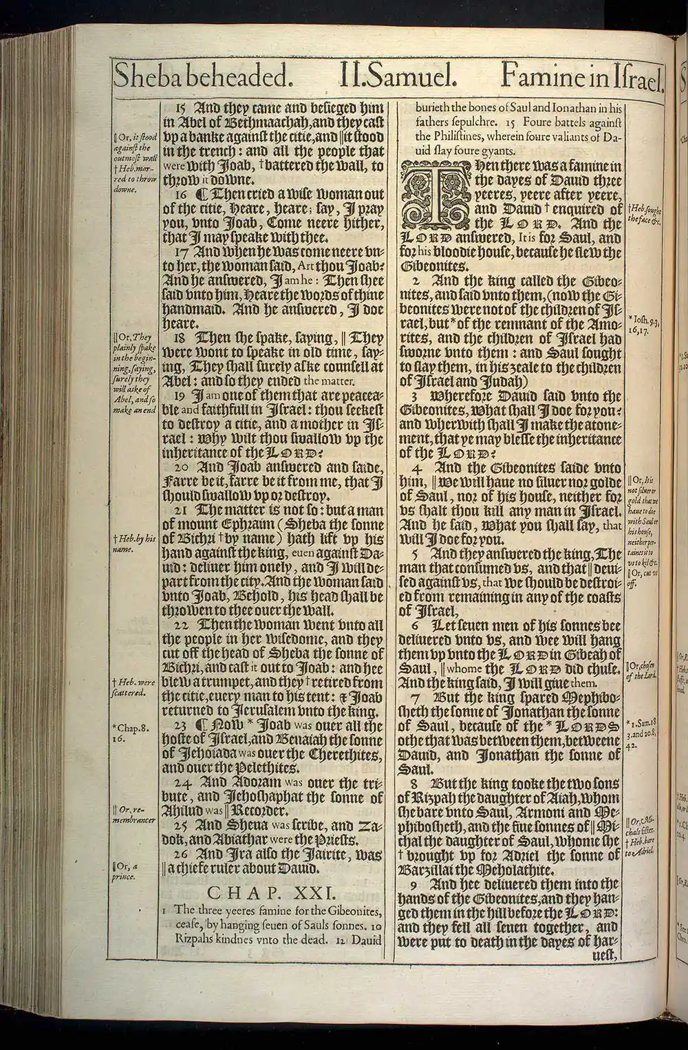 2 Samuel Chapter 21 Original 1611 KJV Bible Scan
