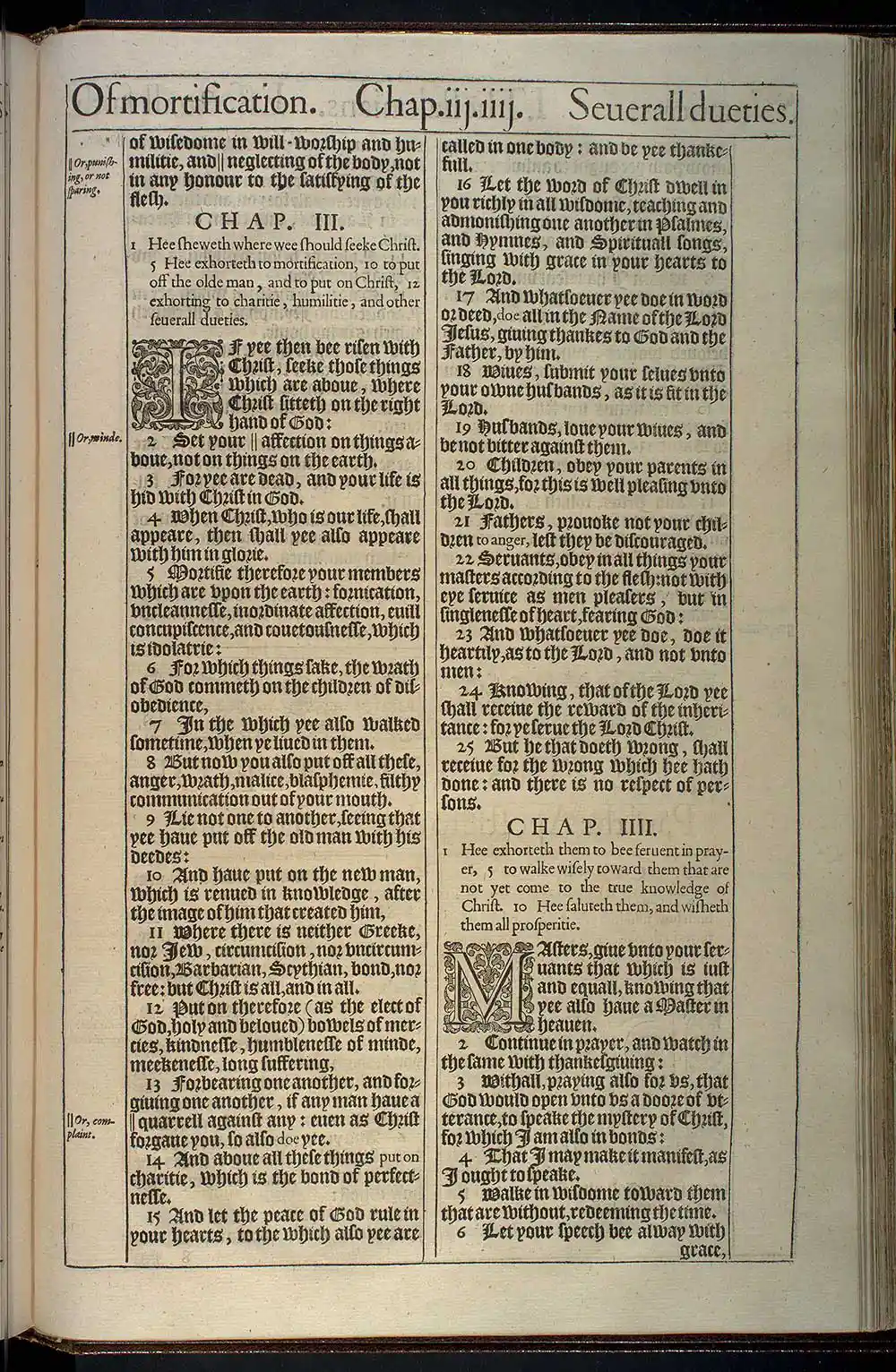 Colossians Chapter 3 Original 1611 KJV Bible Scan