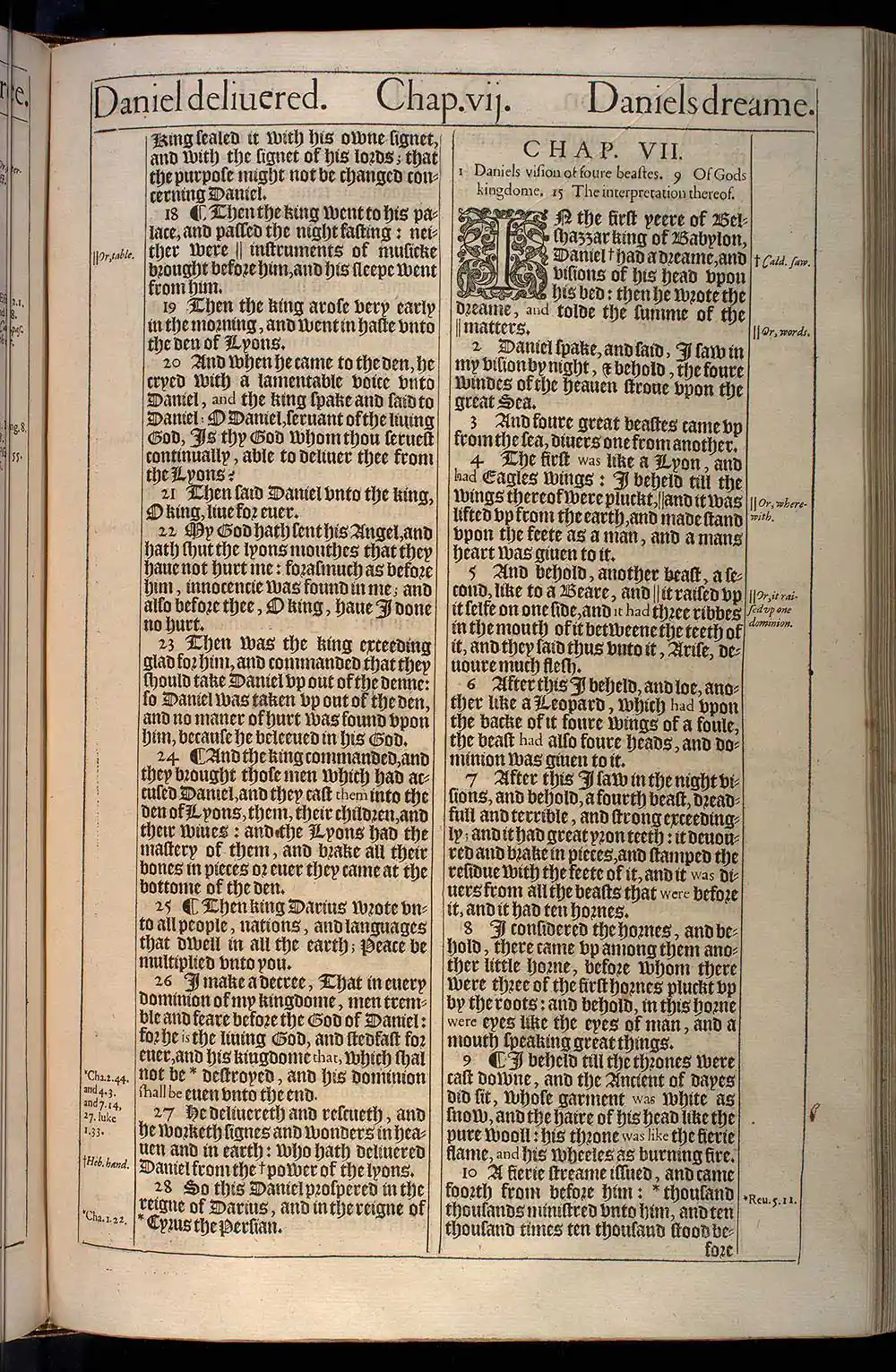 Daniel Chapter 7 Original 1611 KJV Bible Scan