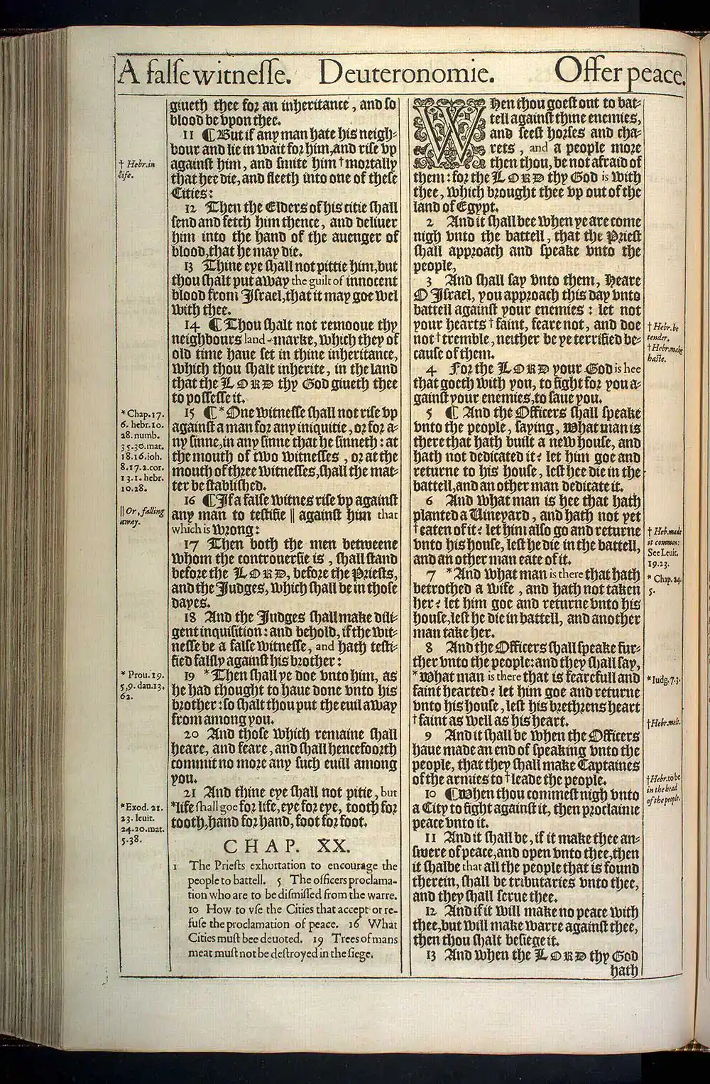 Deuteronomy Chapter 19 Original 1611 KJV Bible Scan