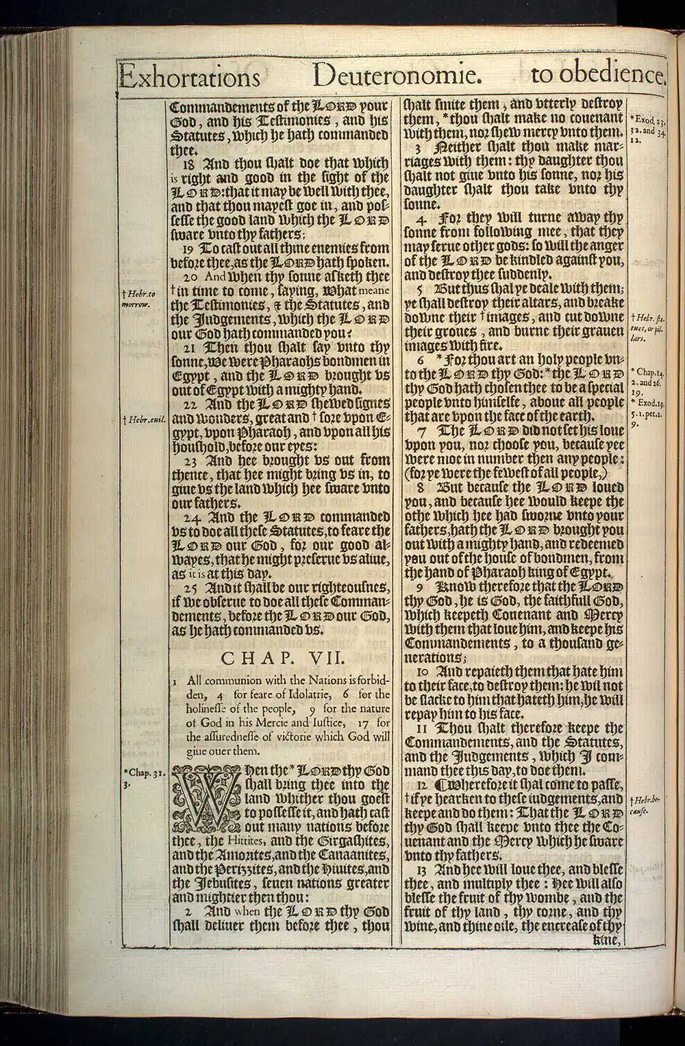 Deuteronomy Chapter 7 Original 1611 KJV Bible Scan