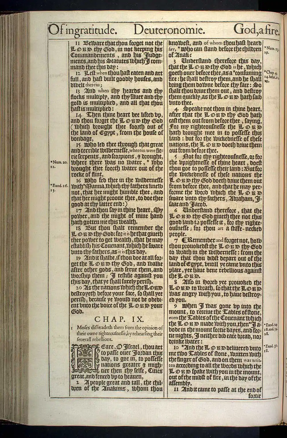 Deuteronomy Chapter 8 Original 1611 KJV Bible Scan