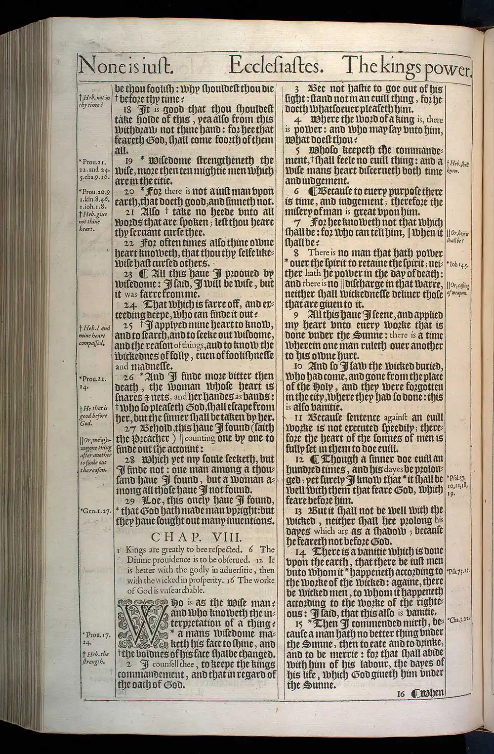 Ecclesiastes Chapter 7 Original 1611 KJV Bible Scan