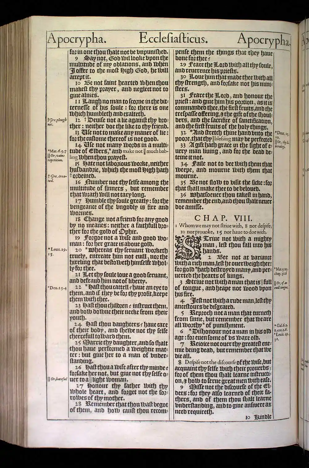 Ecclesiasticus Chapter 8 Original 1611 KJV Bible Scan