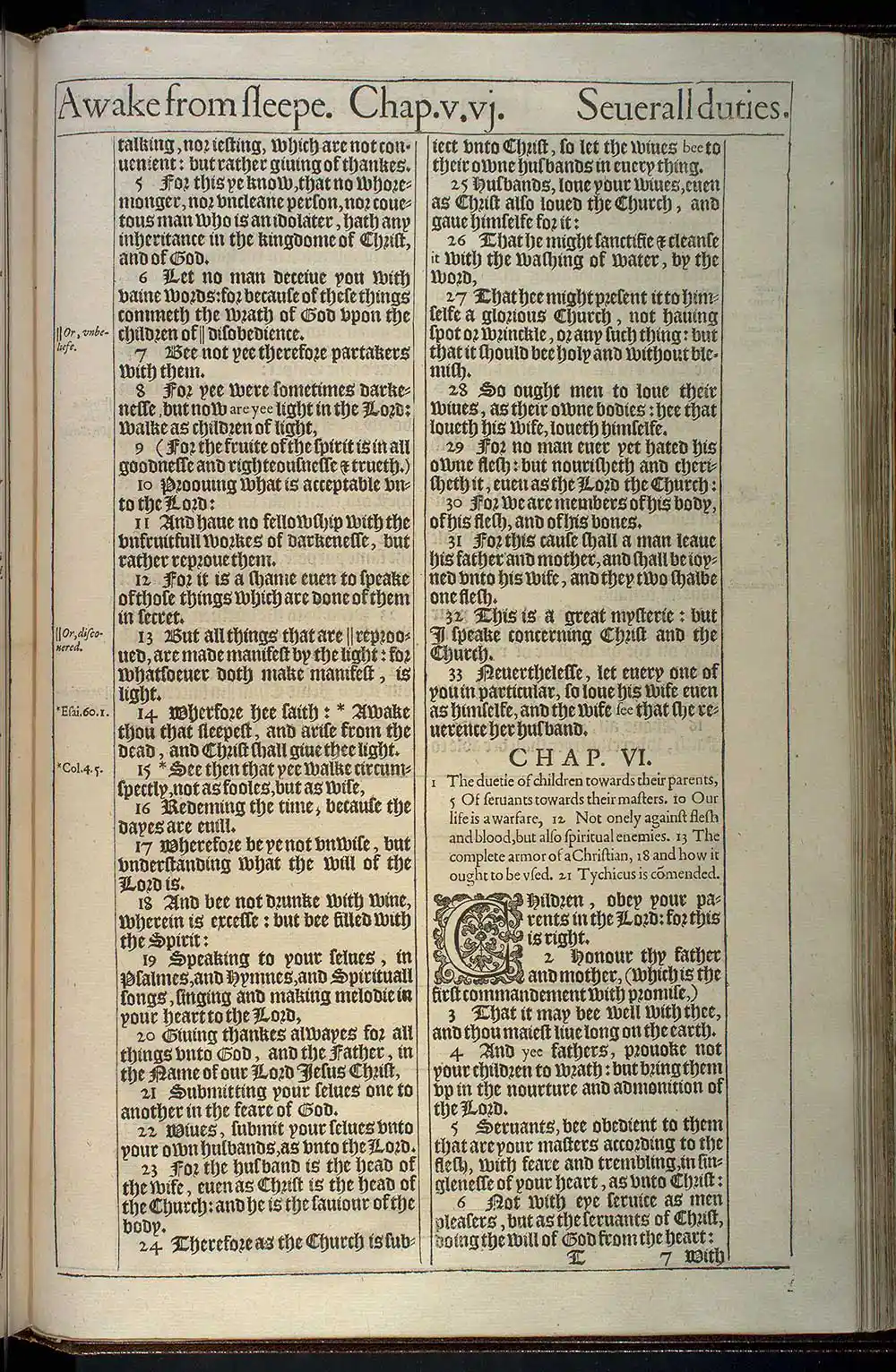 Ephesians Chapter 6 Original 1611 KJV Bible Scan
