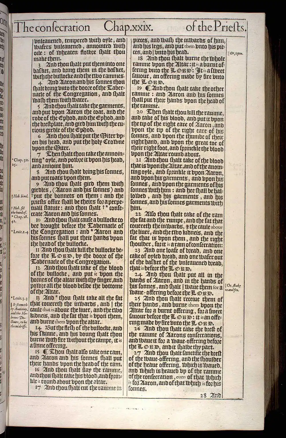 Exodus Chapter 29 Original 1611 KJV Bible Scan