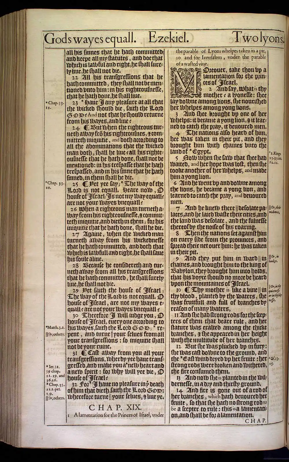 Ezekiel Chapter 19 Original 1611 KJV Bible Scan
