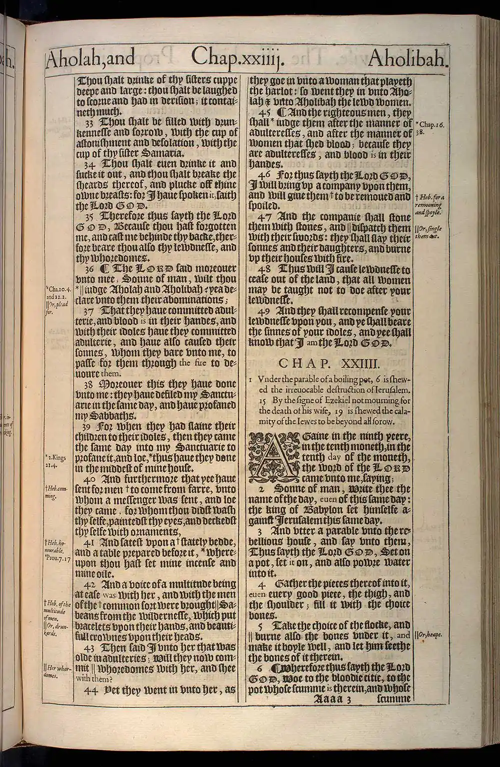 Ezekiel Chapter 24 Original 1611 KJV Bible Scan