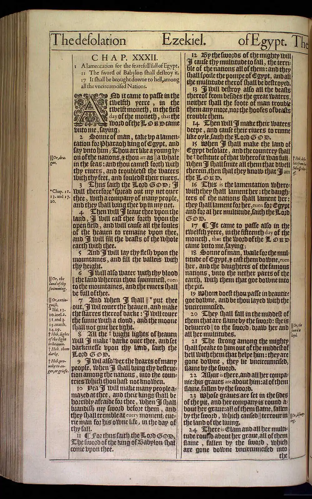 Ezekiel Chapter 32 Original 1611 KJV Bible Scan