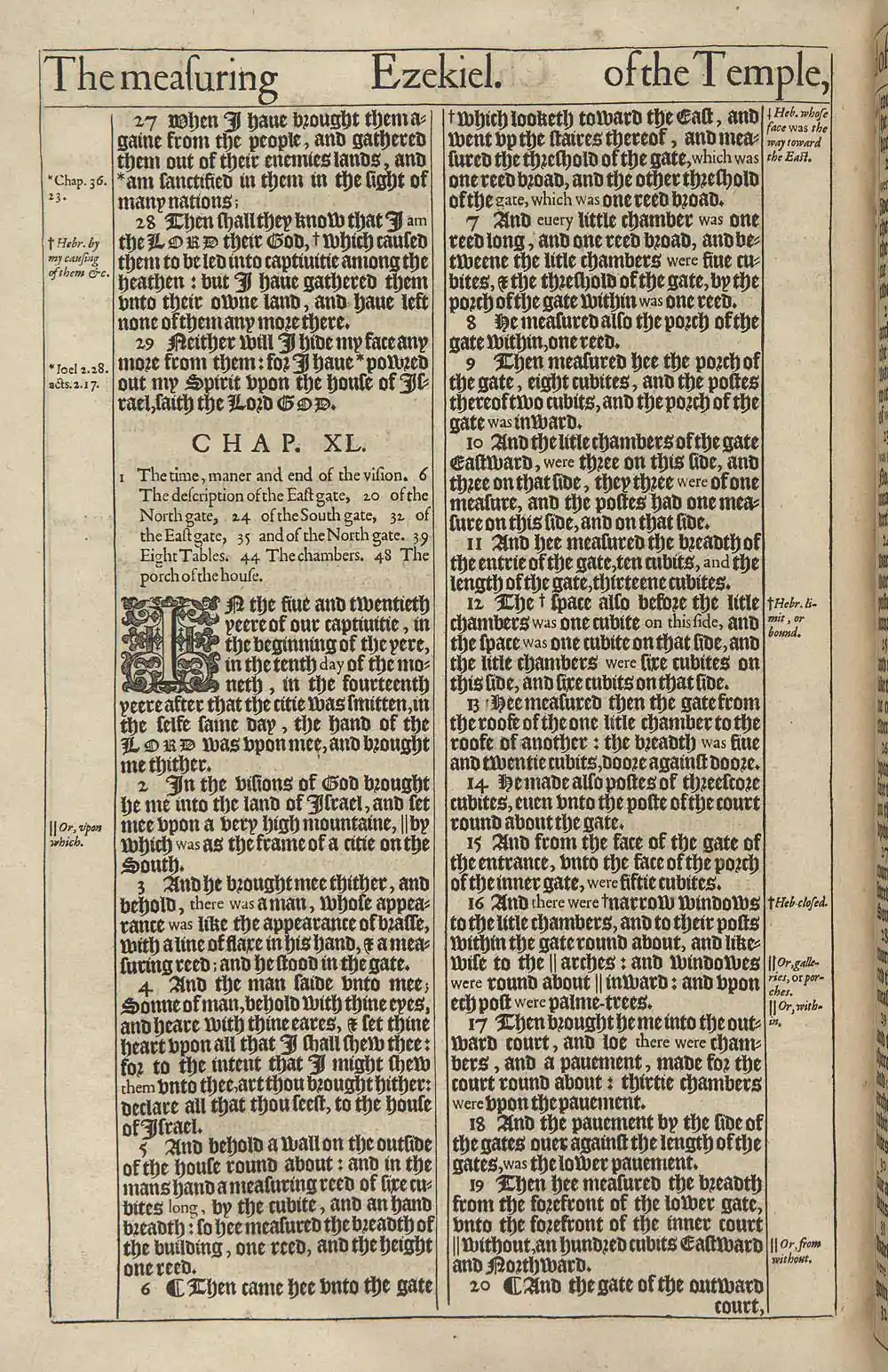 Ezekiel Chapter 40 Original 1611 KJV Bible Scan