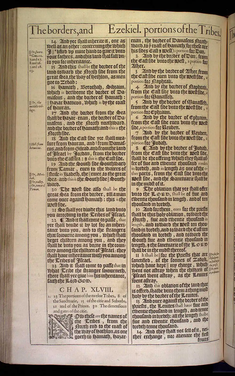 Ezekiel Chapter 48 Original 1611 KJV Bible Scan