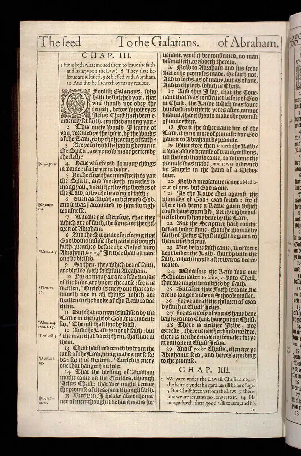 Galatians Chapter 3 Original 1611 KJV Bible Scan