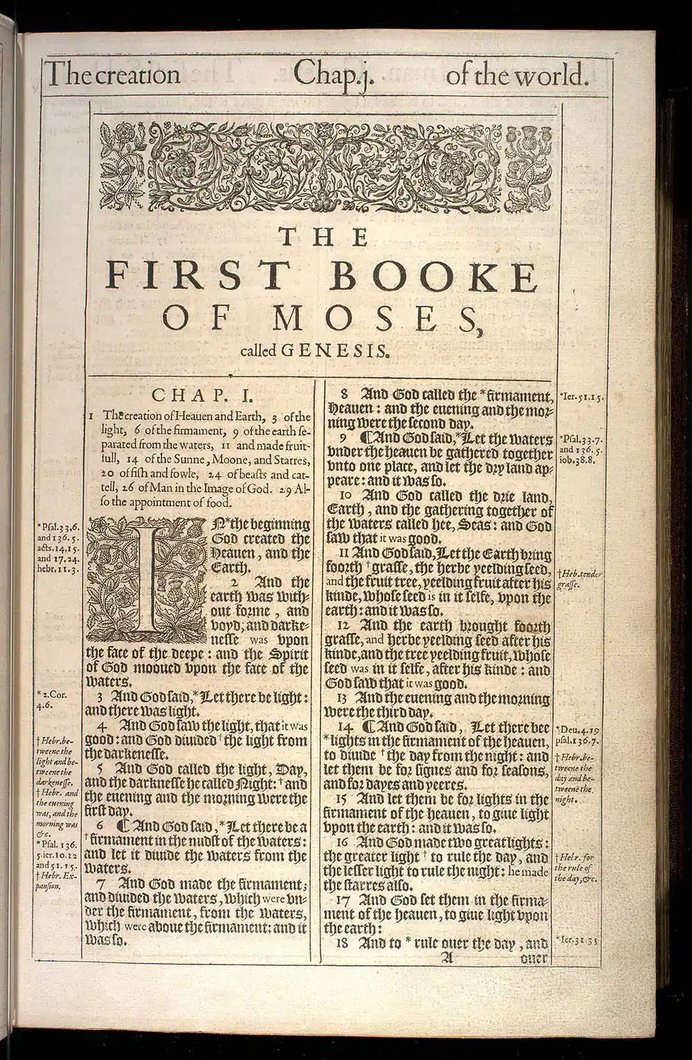 Genesis Chapter 1 Original 1611 KJV Bible Scan