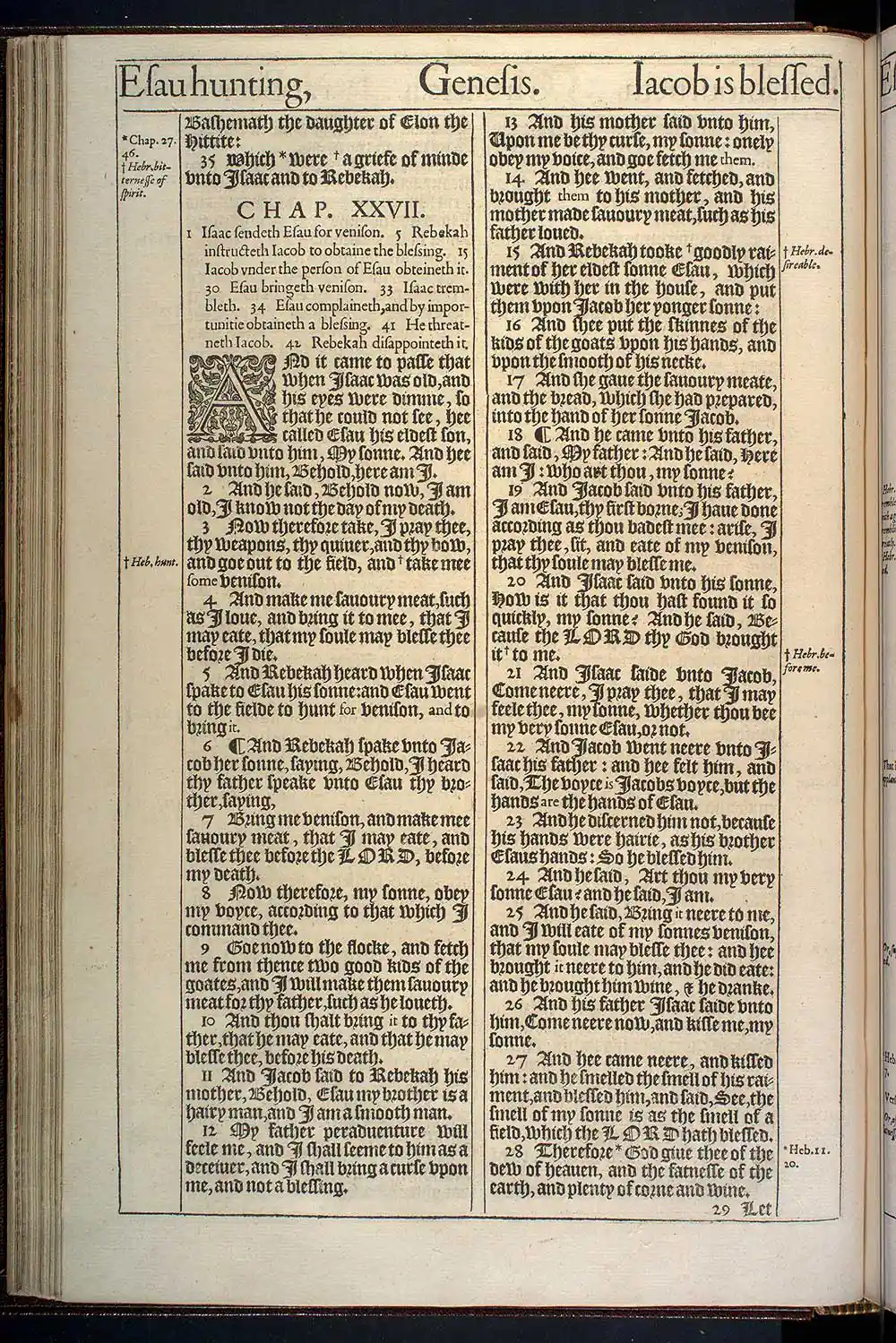 Genesis Chapter 26 Original 1611 KJV Bible Scan