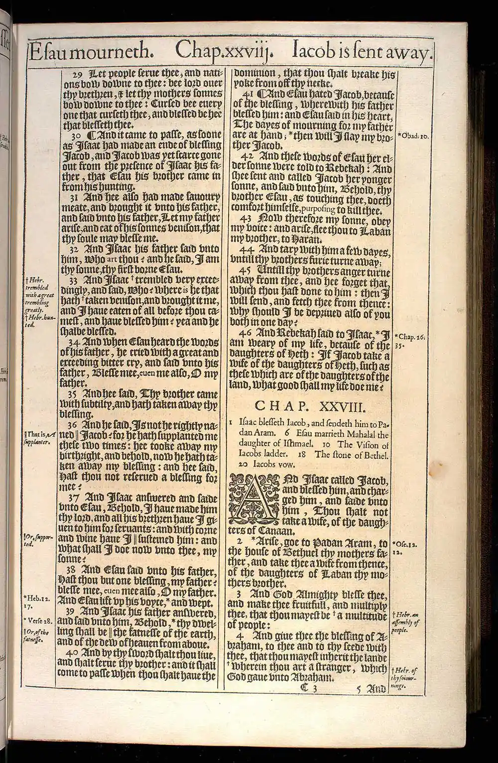 Genesis Chapter 27 Original 1611 KJV Bible Scan